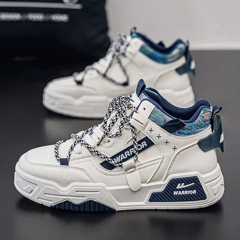 Warrior Casual Comfortable Trendy Versatile Anti-Slip And Wear-Resistant High-Top Skateboard Shoes Men's-7