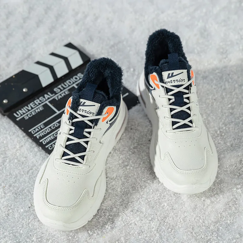 Warrior Warm And Lightweight Low Top Casual Shoes Men's White Navy Blue-6