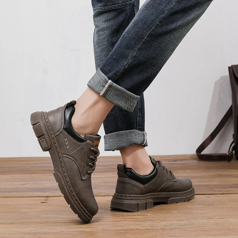 Warrior Dress Shoes Men's Dark Khaki Black-4