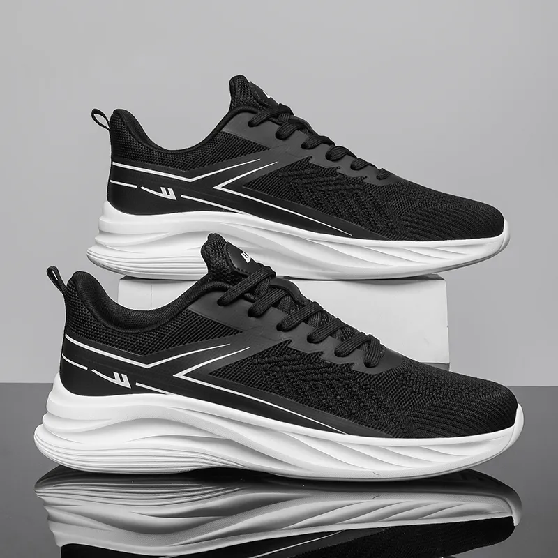 Warrior Cushioning Lightweight Breathable Quick Dry Low-Top Running Shoes Men's Black-4