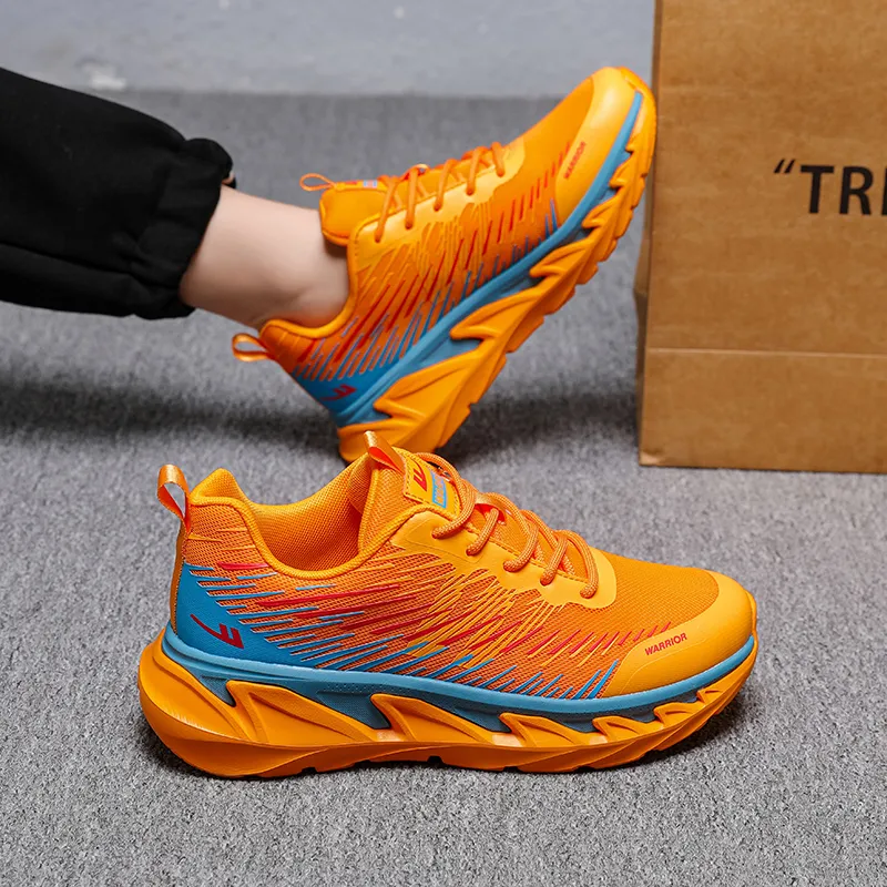 Warrior Rebound Wear Resistant Slip Resistant Low Top Casual Shoes Men's Orange Yellow-8