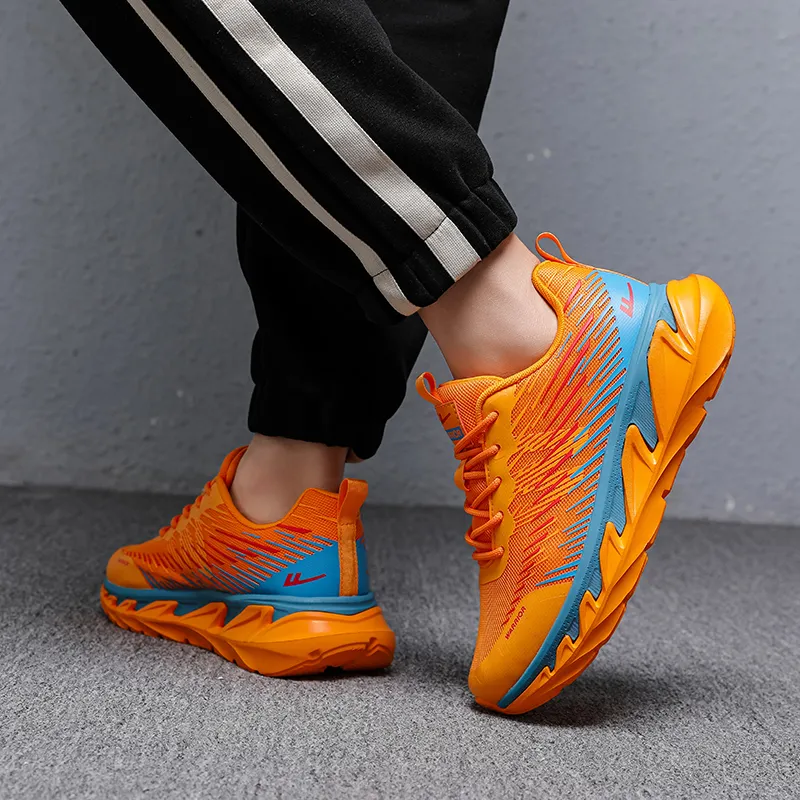 Warrior Rebound Wear Resistant Slip Resistant Low Top Casual Shoes Men's Orange Yellow-7