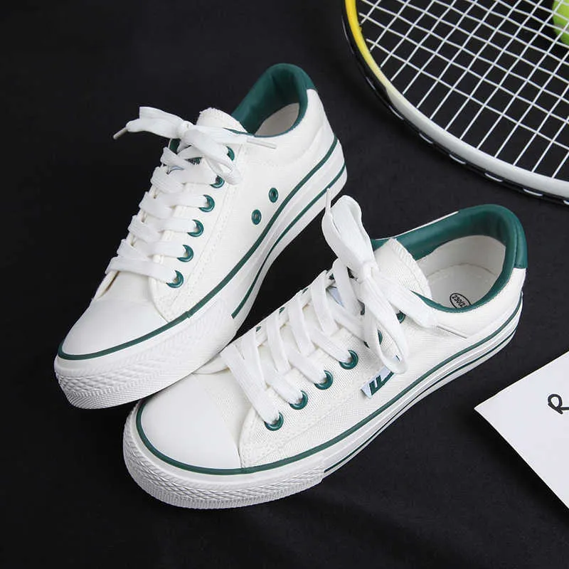 Warrior Wear-resistant Lightweight Breathable And Non-slip. Low-Top Canvas Shoes Men's White Green-2