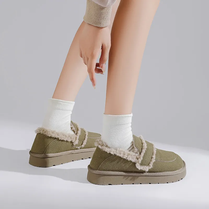 Warrior Warm Wear Resistant Cushioning Ankle Length Snow Boots Women's Green Umber-4