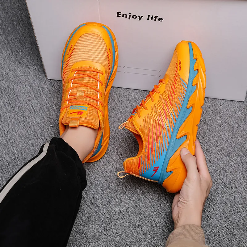 Warrior Rebound Wear Resistant Slip Resistant Low Top Casual Shoes Men's Orange Yellow-6