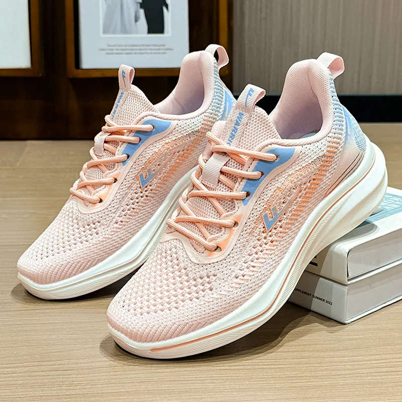 Warrior Cushioning Breathable Low Top Running Shoes Women's Pink-4