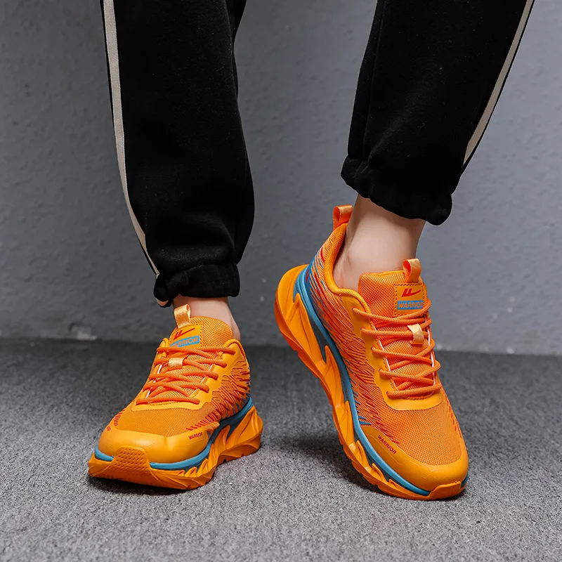 Warrior Rebound Wear Resistant Slip Resistant Low Top Casual Shoes Men's Orange Yellow-5