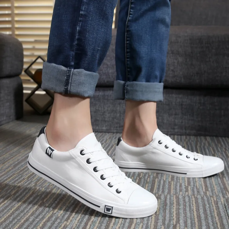Warrior Wear Resistant Slip Resistant Low Top Canvas Shoes Unisex White-4