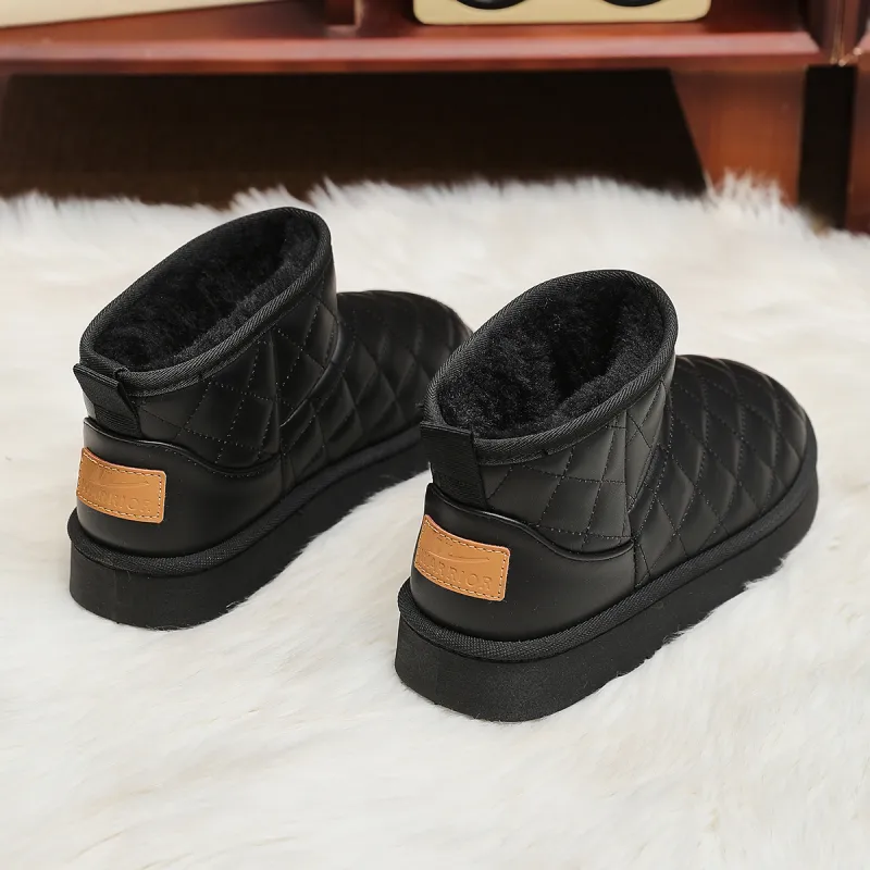 Warrior Short Mid Calf Snow Boots Women's Black-4