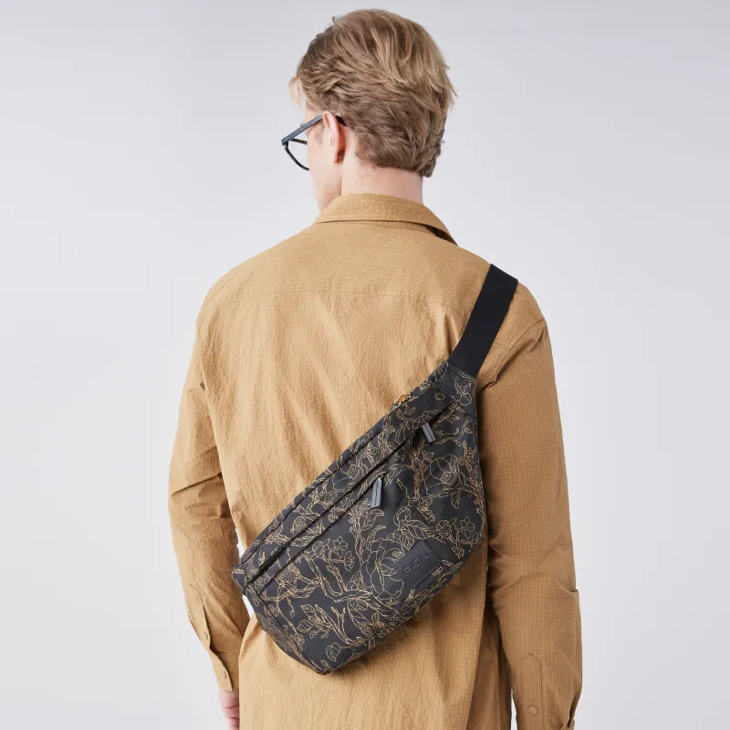 FION Fabric Student Backpack Sling Bag Unisex Black-9