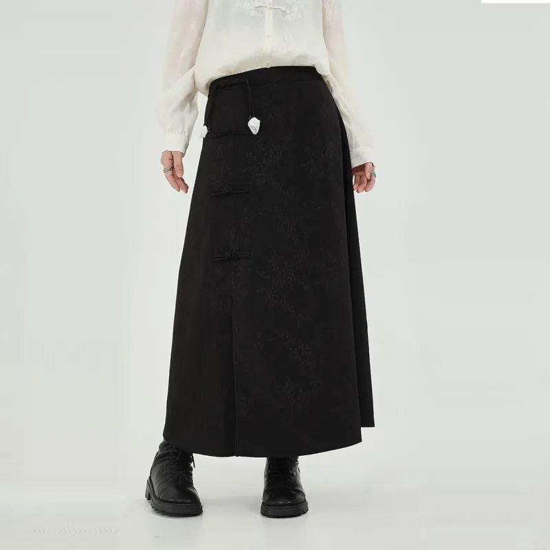 KAZAN Casual Long Skirts Women's Black-5