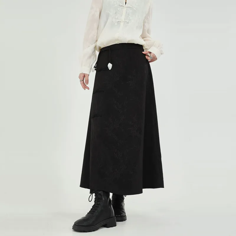 KAZAN Casual Long Skirts Women's Black-6