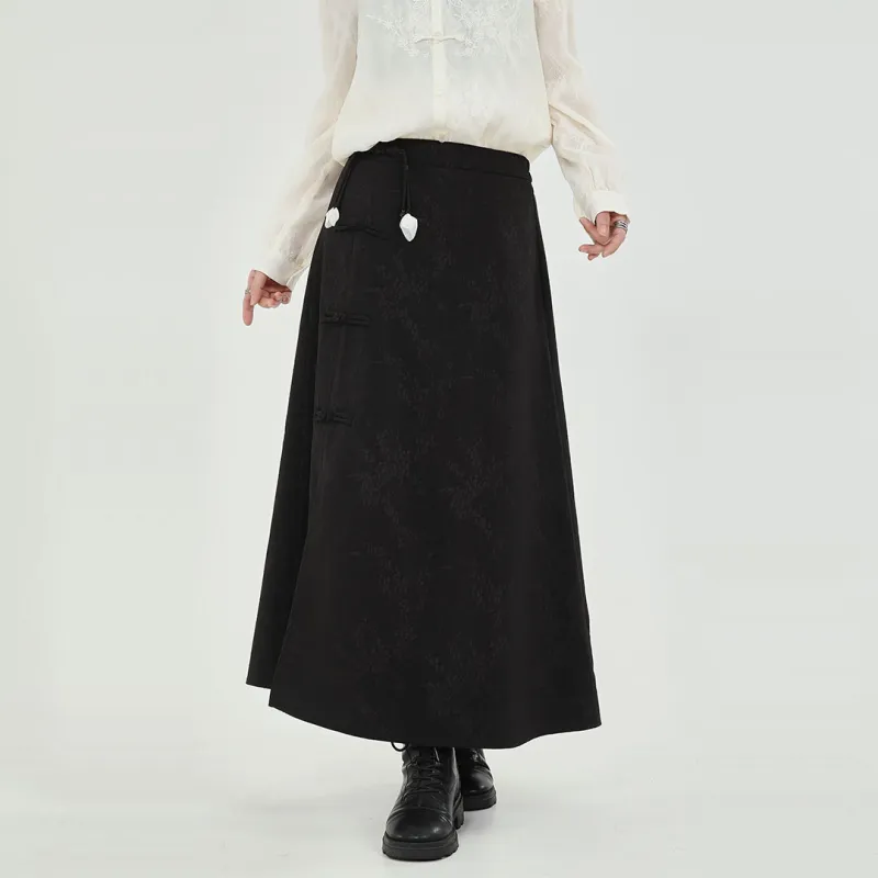 KAZAN Casual Long Skirts Women's Black-2