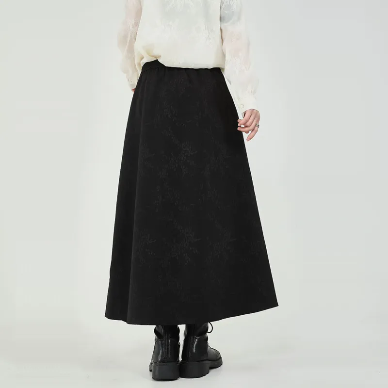 KAZAN Casual Long Skirts Women's Black-3