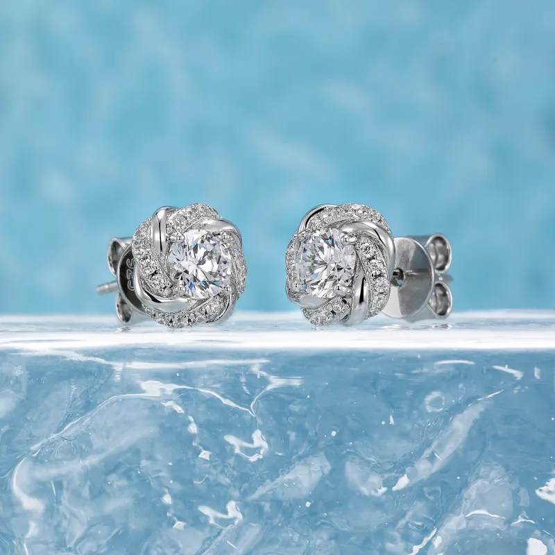 ICEGIANT 925 Sterling Silver Stud Earrings Women's-5