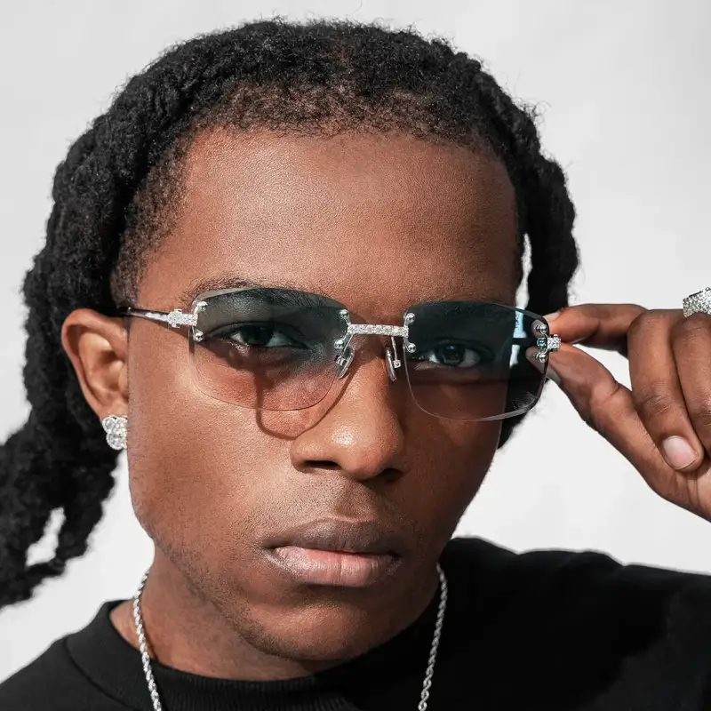 ICEGIANT 925 Sterling Silver Square Sunglasses Unisex-5