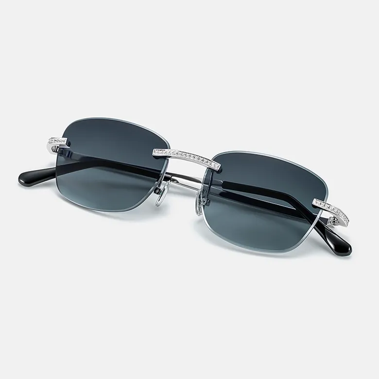 ICEGIANT 925 Sterling Silver Oval Sunglasses Unisex-1
