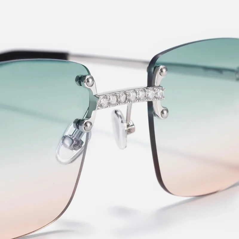 ICEGIANT 925 Sterling Silver Square Sunglasses Unisex-4