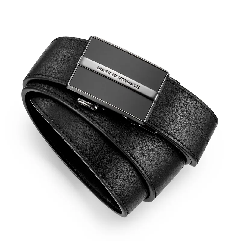 FAIRWHALE Minimalist Style Business Casual Automatic Buckle Genuine Leather Belt Cow Leather Belts Men's Width 3.5CM-4