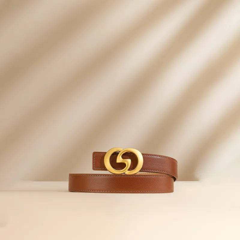 FAIRWHALE Cow Leather Belt Women's Width 2.5cm-10
