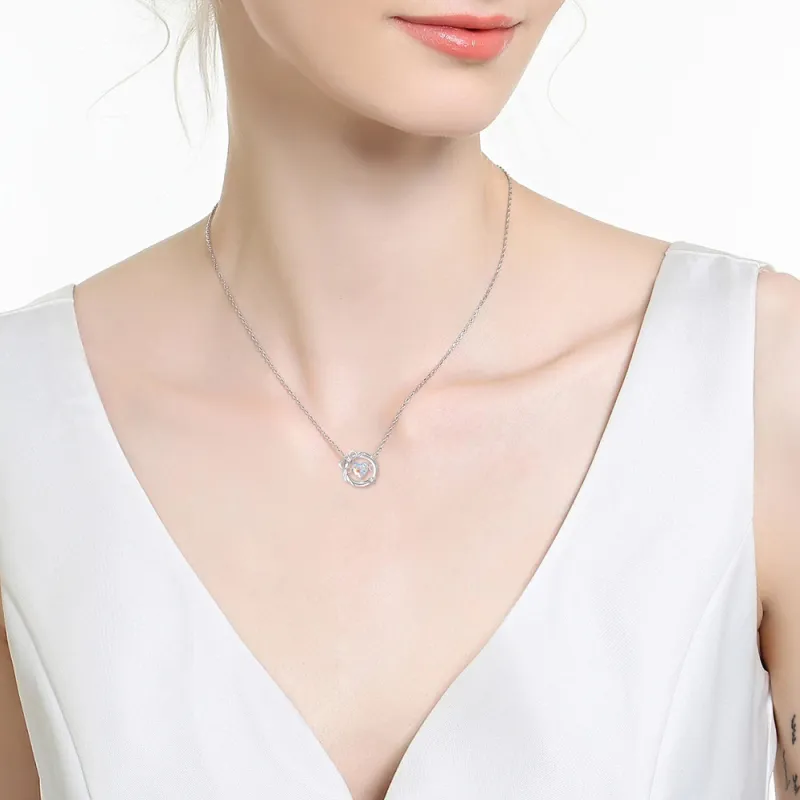 FANFRI Zircon Necklaces Women's Couple's Anniversary And Birthday Gift Date Confession Box-1