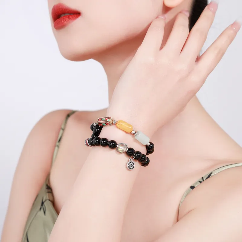 MURSTER Obsidian Jade Bracelets Women's-3