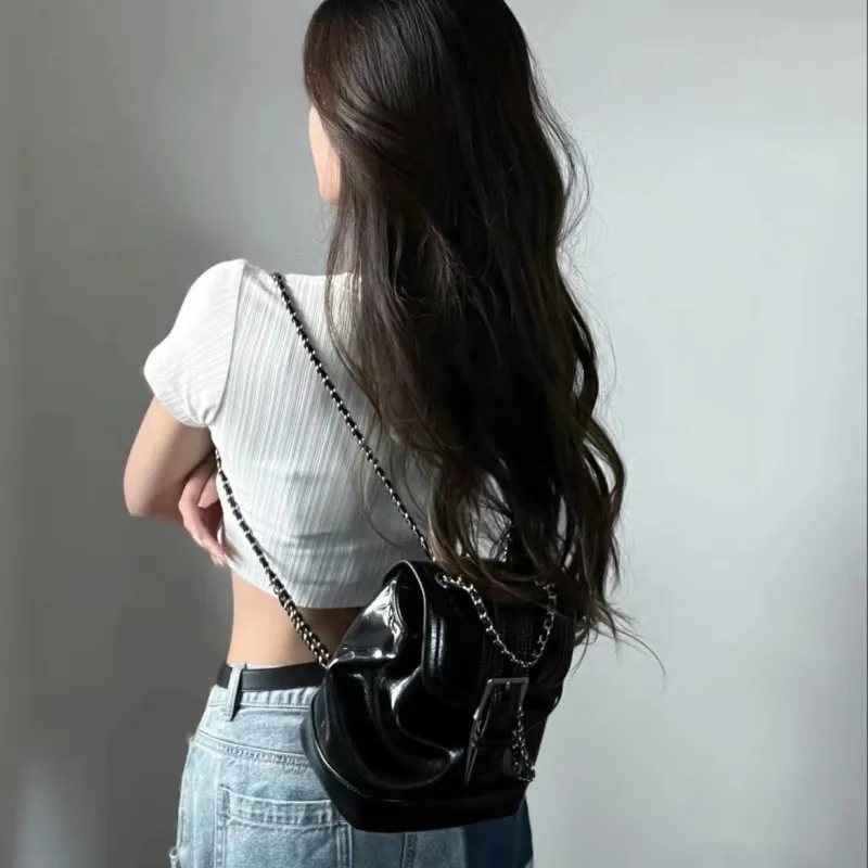 Simedin Cow Leather One Shoulder Backpack Medium Size Unisex Multicolor-8