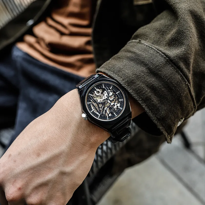 CHARLOTTE RAFFAELLI· Ice Strength Collection Wrist Watch Automatic Mechanical Movement Cut Out Dial Men's Watches-6