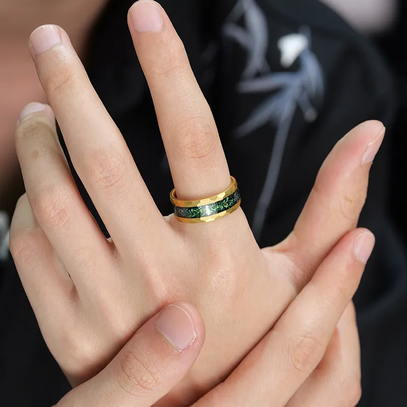 Saya Tungsten Gold Rings Unisex-6