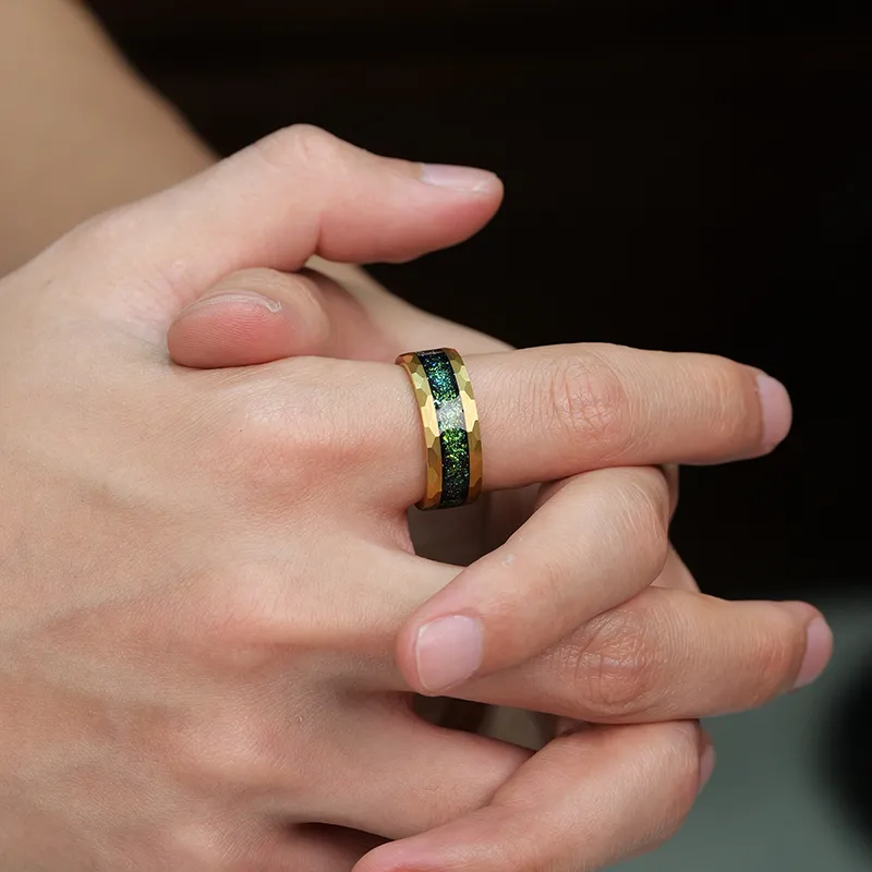 Saya Tungsten Gold Rings Unisex-7
