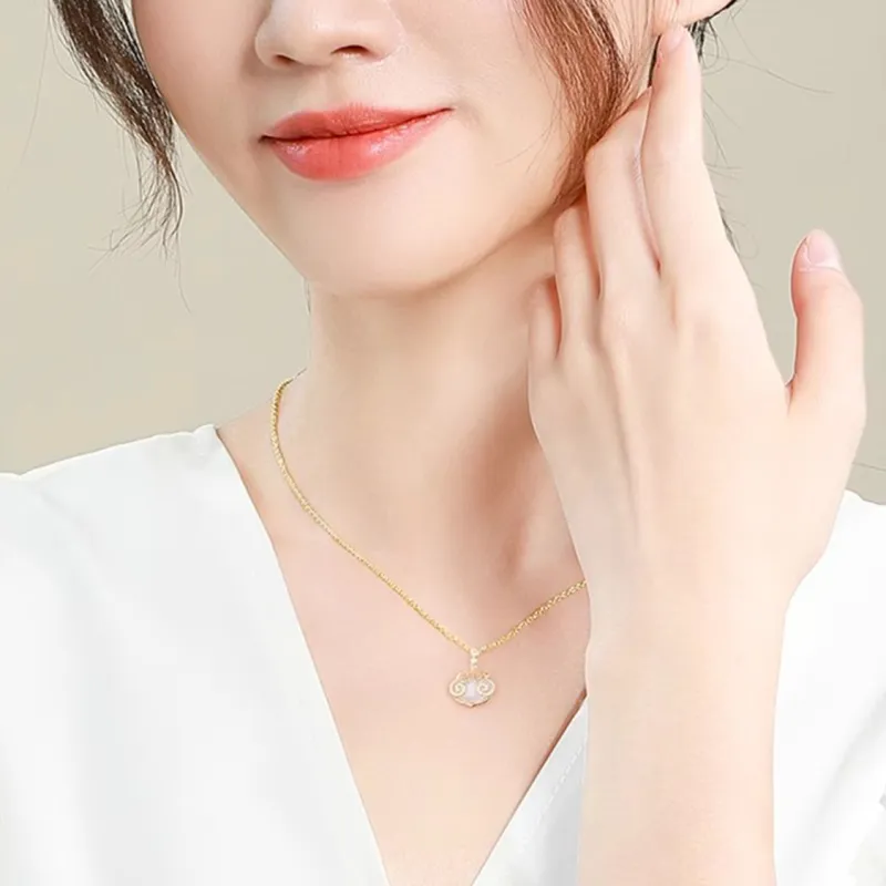 SFER Chalcedony Jade Necklaces Women's-11