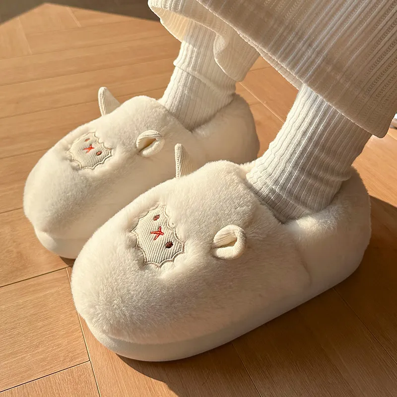DTUTU Women's Platform Home Cotton Slipper With Fleece Lining Warm Padded Shoes Slippers & Home Slippers-4