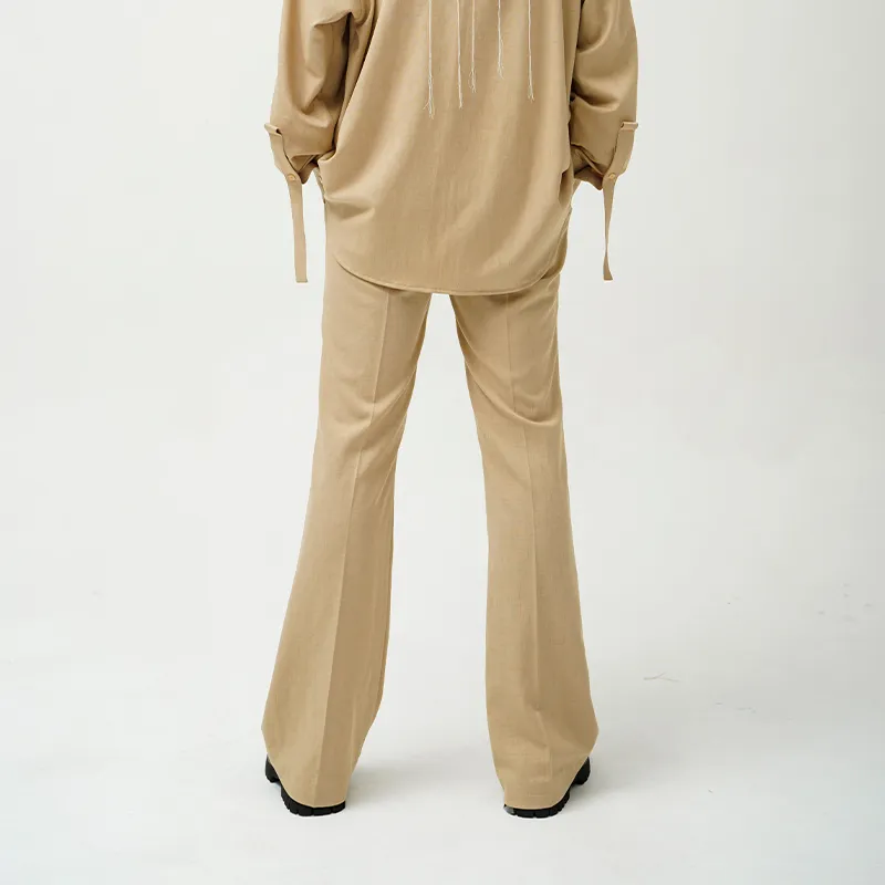 RICKYOUNG Casual Pants Men's Beige Yellow-3