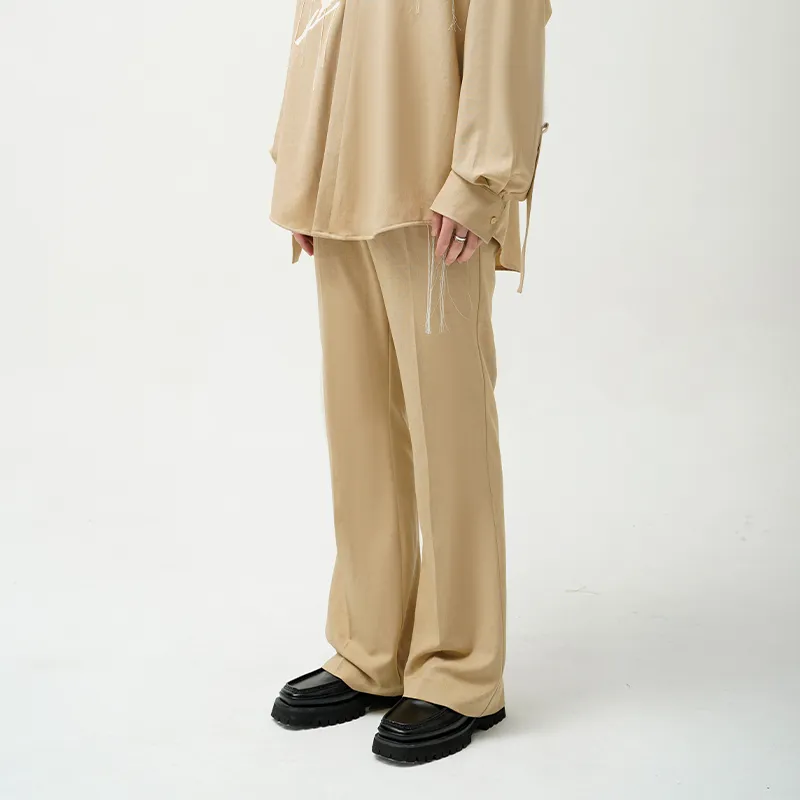 RICKYOUNG Casual Pants Men's Beige Yellow-4