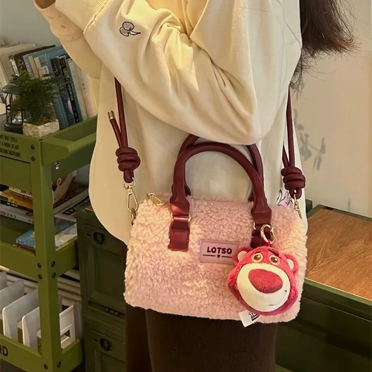 Disney Polyester Handbag, Shoulder Bag, Crossbody Bag Mini Women's Pink/Brown-1