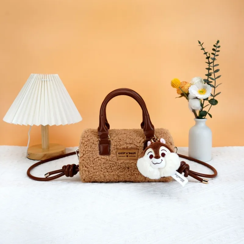 Disney Polyester Handbag, Shoulder Bag, Crossbody Bag Mini Women's Pink/Brown-12
