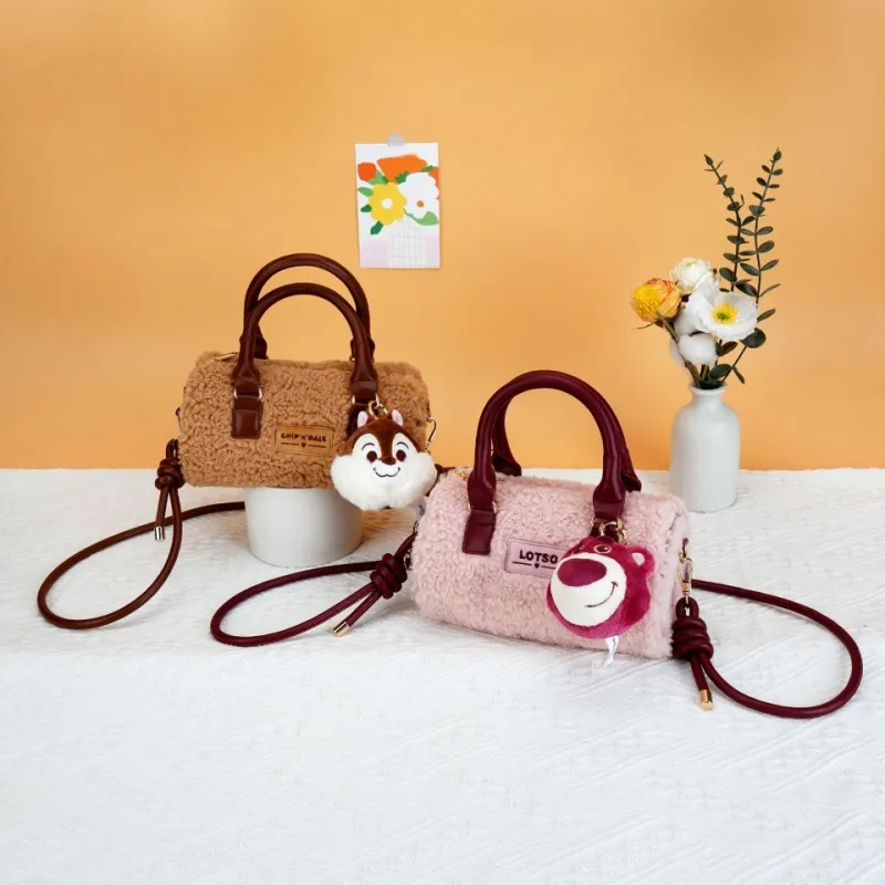 Disney Polyester Handbag, Shoulder Bag, Crossbody Bag Mini Women's Pink/Brown-13