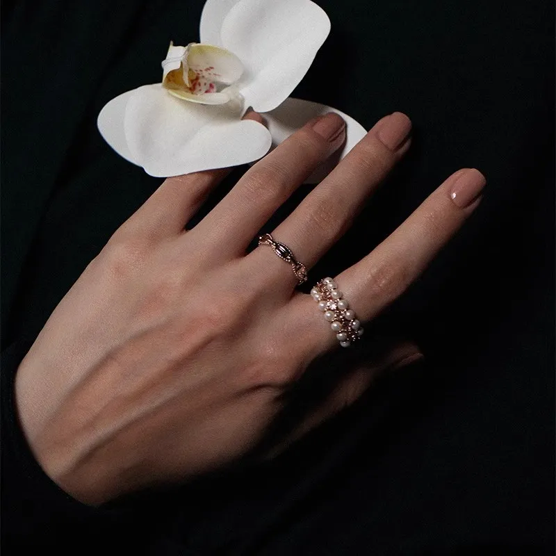 RiotLILY Cubic Zirconia, Faux Pearl Rings Unisex-3