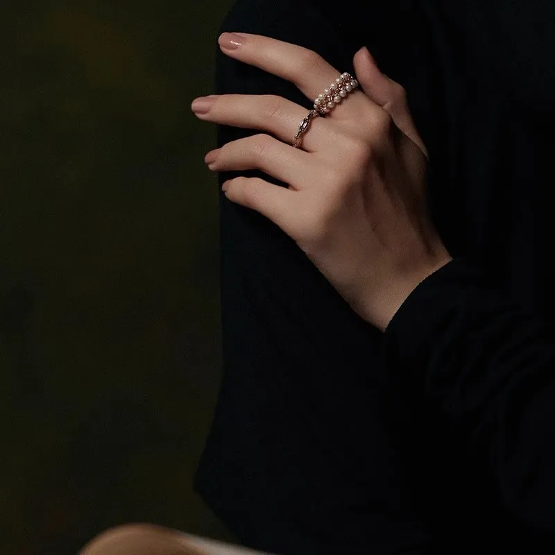RiotLILY Cubic Zirconia, Faux Pearl Rings Unisex-2