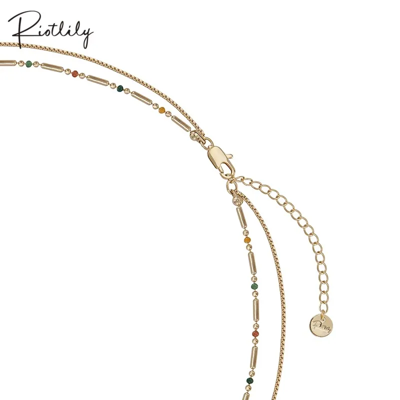 RiotLILY Copper Alloy Cubic Zirconia Necklace Date Matching Style Unisex-6