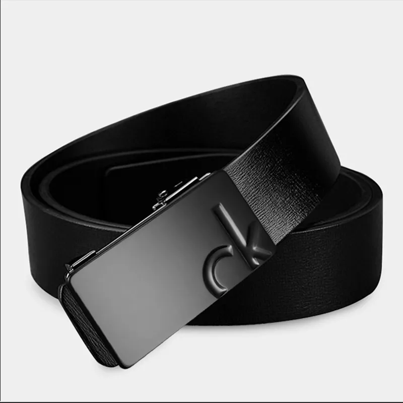 Ace Paul Cow Leather Belt Men's Black Width 3.4cm-2