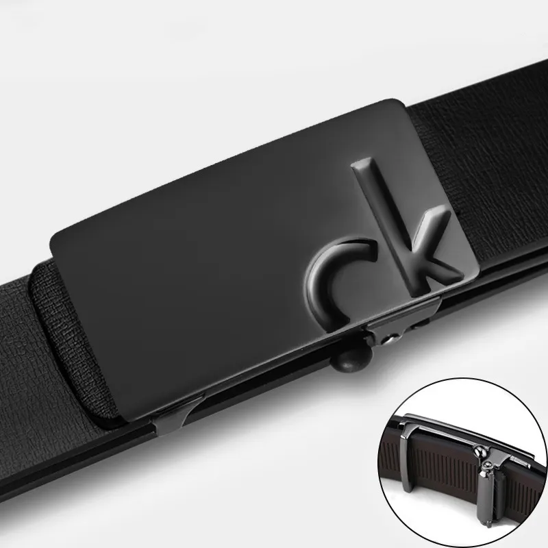 Ace Paul Cow Leather Belt Men's Black Width 3.4cm-1