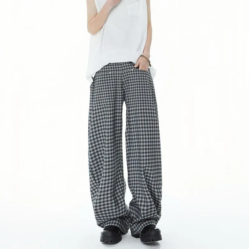 BEAR UNION Casual Pants Unisex American Plaid-0