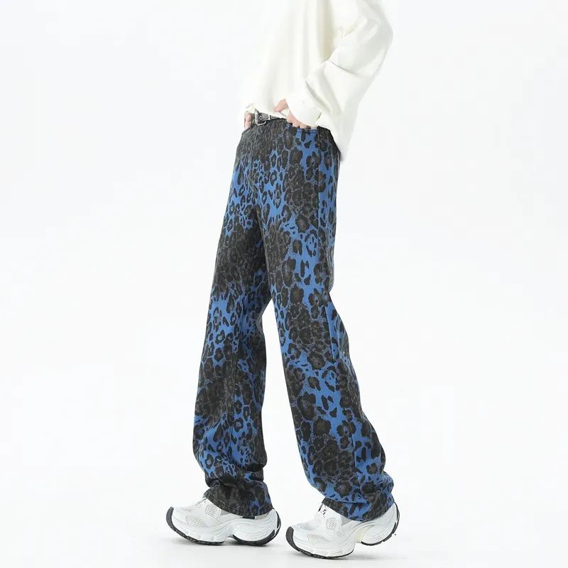 BEAR UNION Jeans Unisex Yellow Leopard Print-8