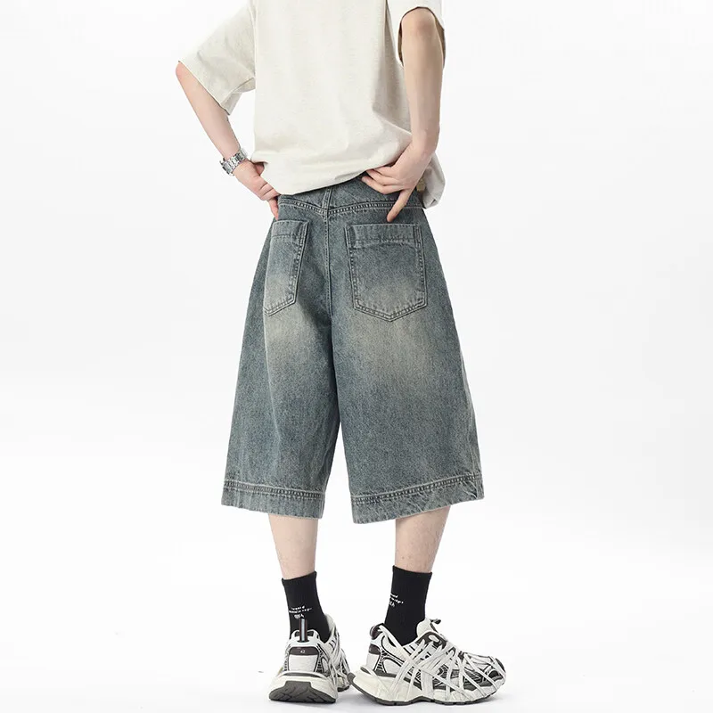 BEAR UNION Denim Shorts Unisex Nostalgic Blue-5