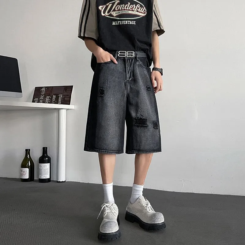 BEAR UNION Denim Shorts Unisex Black-2