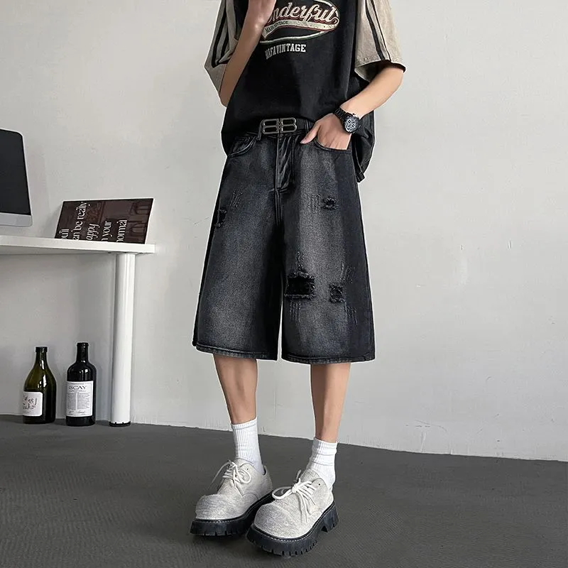 BEAR UNION Denim Shorts Unisex Black-3