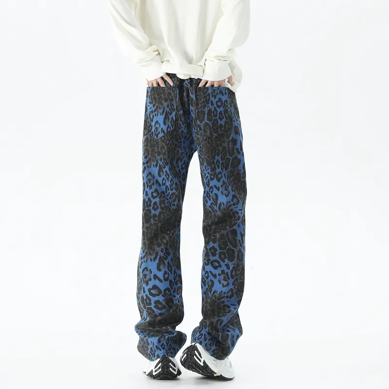 BEAR UNION Jeans Unisex Yellow Leopard Print-11