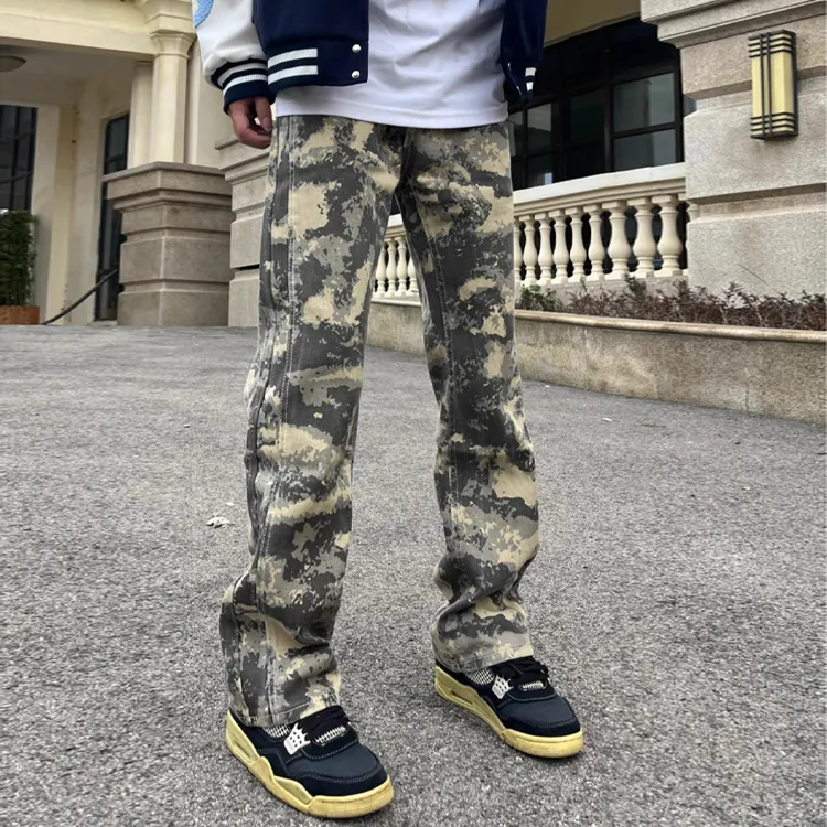 WELTER EXPERIMENT Jeans Unisex Camouflage Style-4