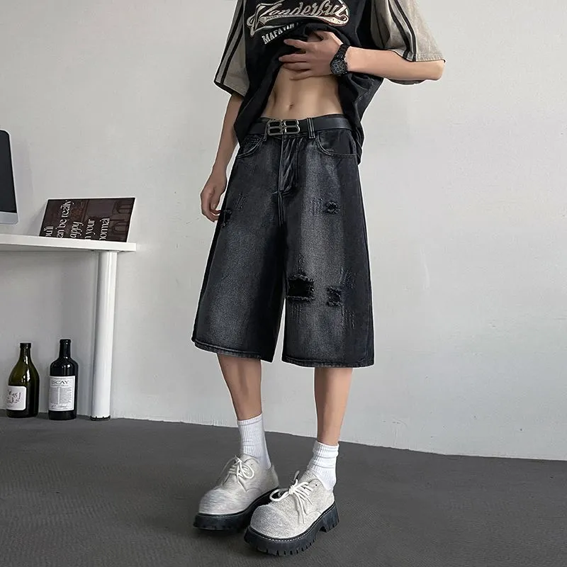 BEAR UNION Denim Shorts Unisex Black-4